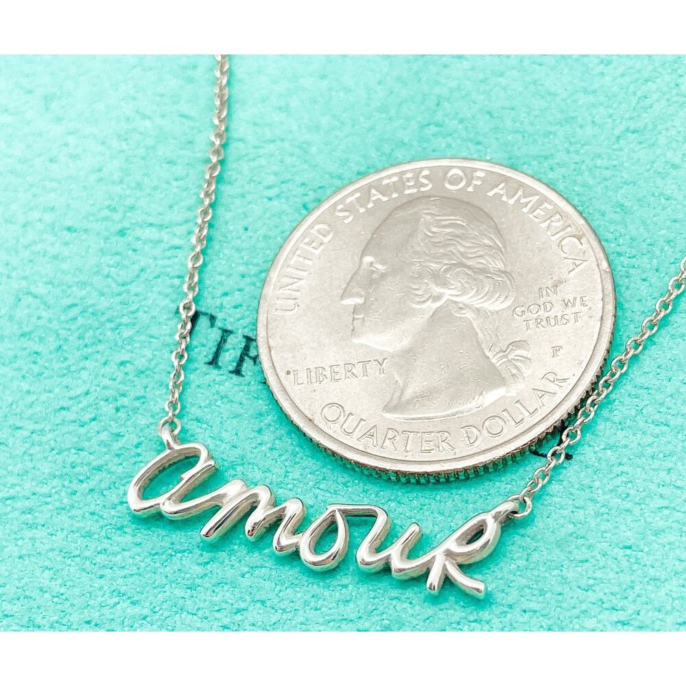 Tiffany & Co. Paloma Picasso AMOUR Graffiti Pendant Necklace Sterling Silver 16" - Picture 3 of 10